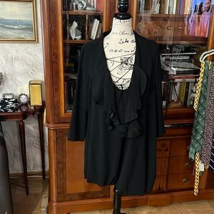 Givenchy Mini Dress Tunica . Black Plisse collar. Sz M